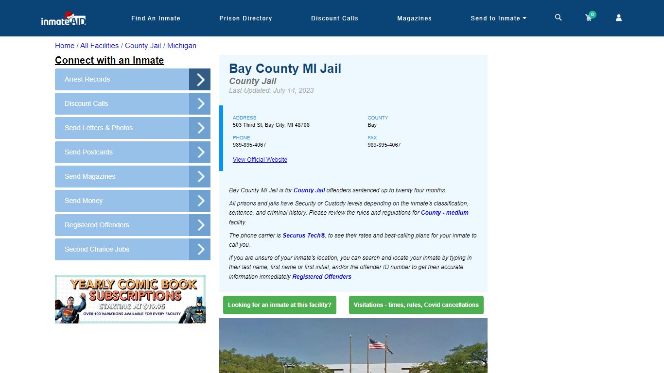 Bay County MI Jail - Inmate Locator - Bay City, MI